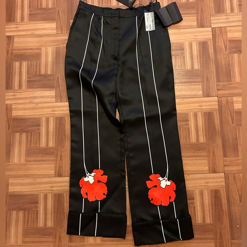 Prada Floral stripe print pant